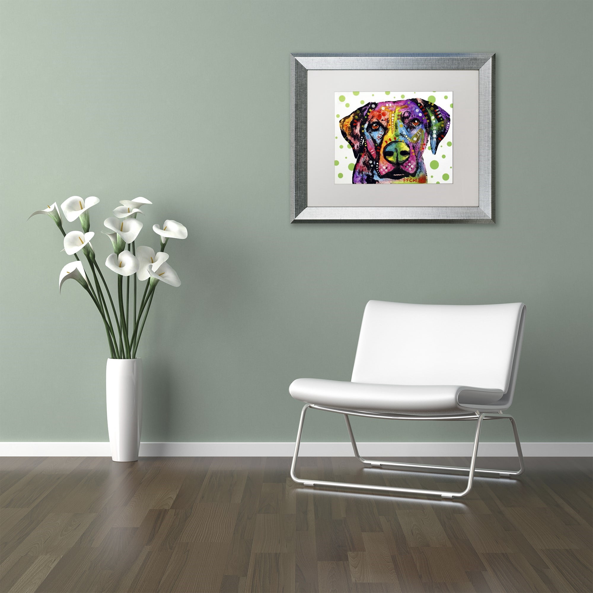 Trademark Fine Art "Rhodesian" Canvas Art by Dean Russo, White Matte, Silver Frame