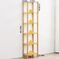 thumbnail image 4 of 66in Tall Bookshelf 6-Tier Small Narrow Bookcase, Skinny Book Shelf for Small Space, Farmhouse Slim Shelf with Storage, Wood Freestanding Display Thin Bookshelves for Living Room, Natural, 4 of 5
