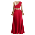 thumbnail image 3 of IDOPIP Women Liturgical Praise Dance Long Dress Metallic Bi Color Lyrical Dancewear Worship Costume, 3 of 8