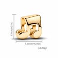 thumbnail image 2 of 925 Sterling Silver Golden Music Note Charm Bead for Bracelet Charms Bangle Pendant Jewelry, 2 of 4