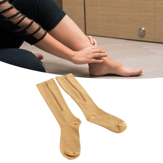 Medias De Compresión Para Mujer, Previenen La Fatiga, Calcetines De Compresión Con Cremallera De Tacto Suave Para Mujer, 15-20 MmHg Para Venas Varicosas