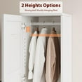 thumbnail image 4 of Studyset Narrow Wardrobe Closet with 2 Doors,72" Modern White Bedroom Armoire with Hanging Rod,Wooden Wardrobe Cabinet,Clothing Armoire Cabinet with 18 Adjustable Shelves,Modern Clothes Cabinet, 4 of 8