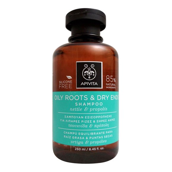 Apivita Oily Roots & Dry Ends Shampoo with Nettle & Propolis 8.45 OZ