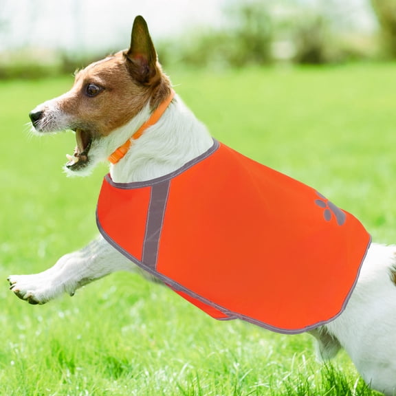 HEATSHAKING Dog Protective Vest Orange Highly Reflective Lightweight Safety Vest for Pets