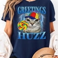 thumbnail image 2 of Lollipop Cat Meme Greetings Huzz Funny Silly Cats Humor Unisex T-Shirt, Sizes S-5XL - Gategoo, 2 of 4