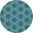 thumbnail image 1 of Ahgly Company Machine Washable Indoor Round Transitional Deep-Sea Blue Area Rugs, 7' Round, 1 of 7
