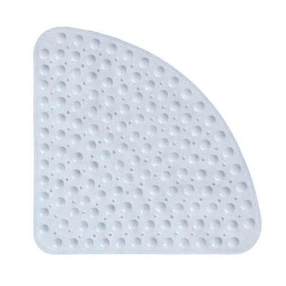 Corner Shower Mat Non Slip Anti Mould - 54x54cm Quadrant Shape Shower Mats For Inside Shower, White Rubber Bath Mat For Corner Shower