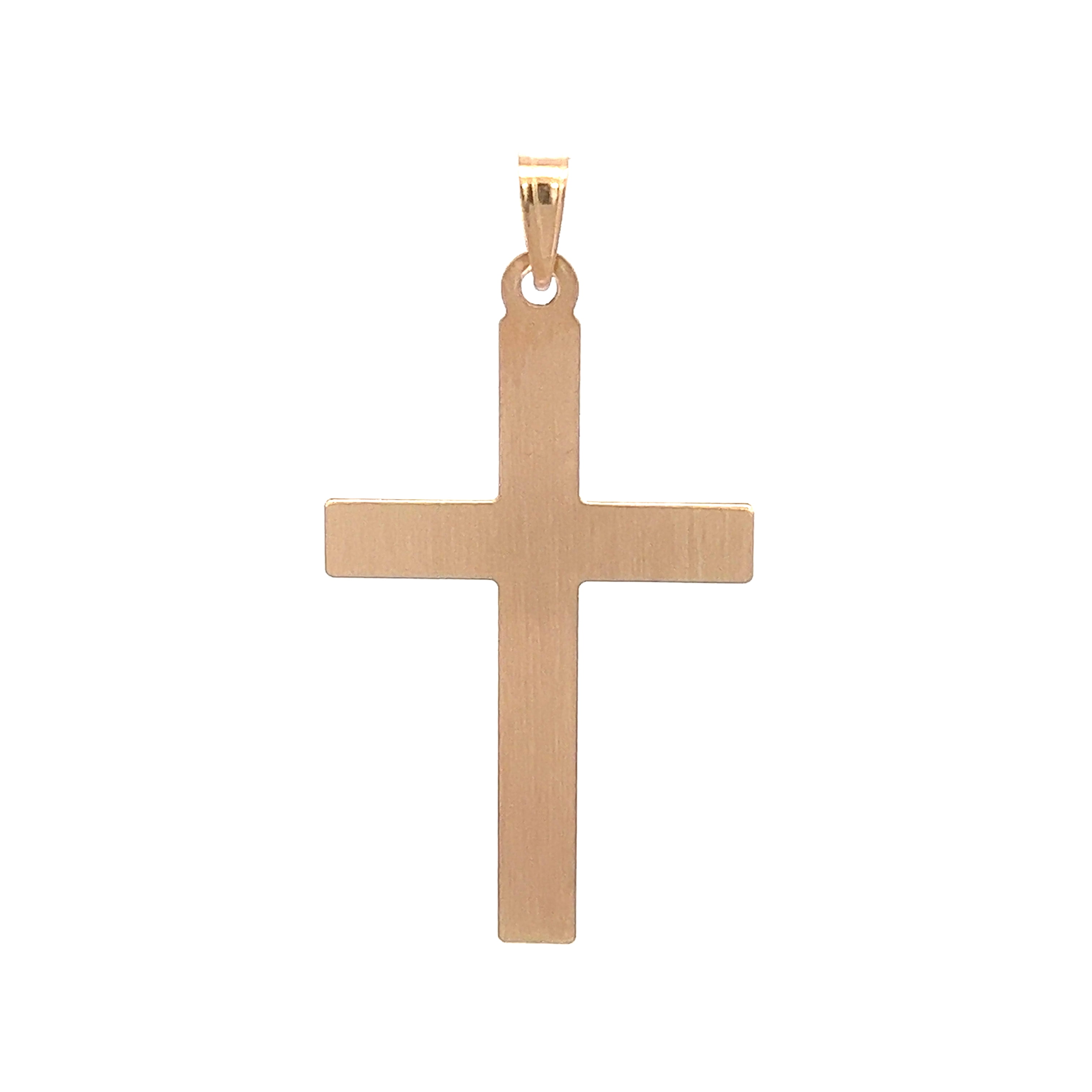 Brilliance Fine Jewelry 14k KT Yellow Gold Large Tube Cross Pendant