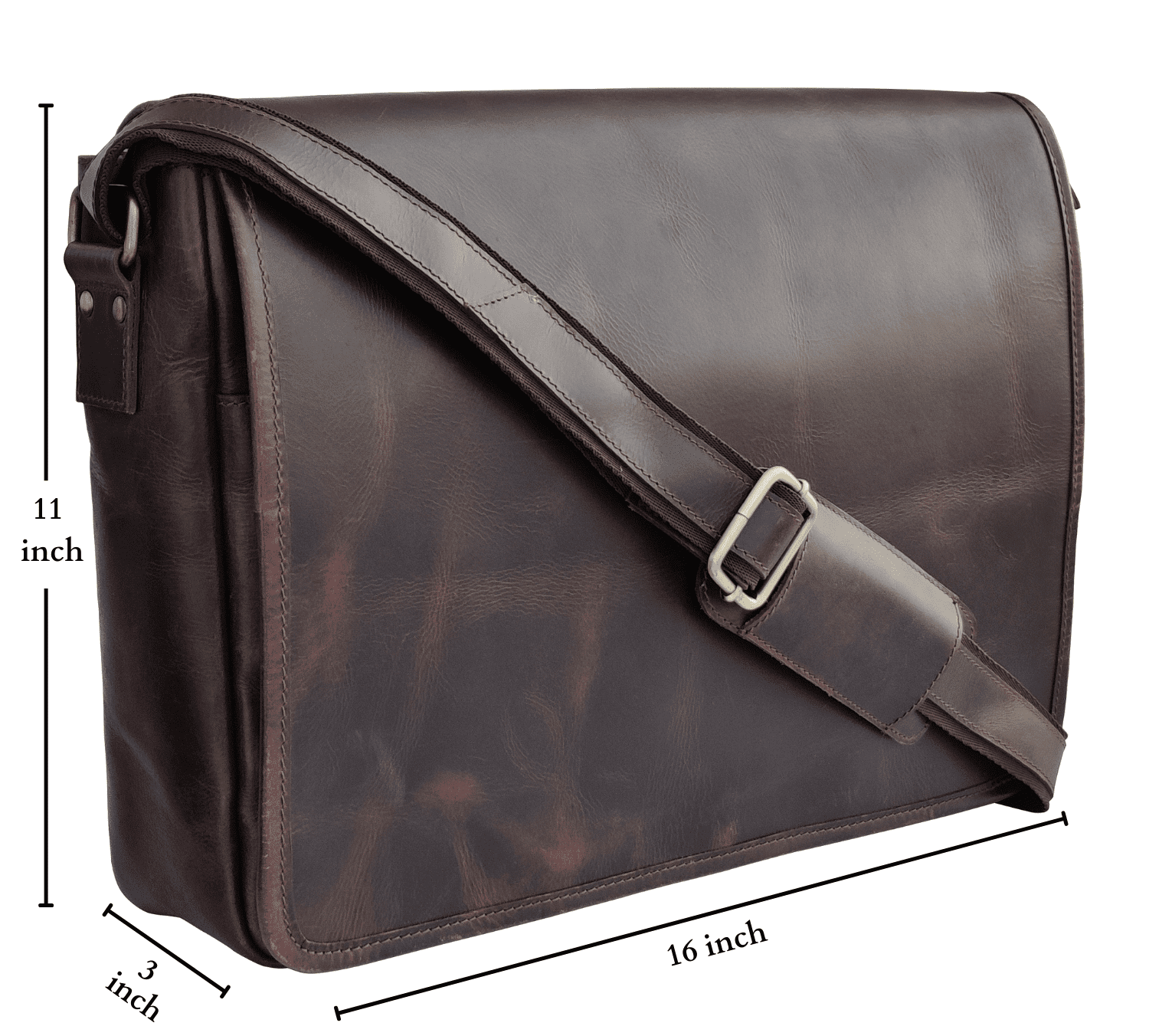 Leather Laptop Bag for Men Women 16