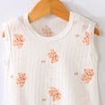 thumbnail image 4 of Kids Girl Romper Sleeveless White Bear Print Cotton Soft Breathable Snap Onesie 0-24 Months,Size 73, 4 of 5