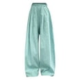 thumbnail image 2 of NOKIO Youth Girls Wide Leg Pants Flowy Loose Fit Palazzo Pants for Girls Kids Linen Trousers Casual Beach Summer Fall Loose Pleated Elastic Waist Loose Palazzo Knit Straight Trousers 5-16Y, 2 of 4