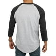 thumbnail image 2 of Men's Basic Raglan 3/4 Sleeve Tee Shirts Baseball Solid Athletic Crew Neck, 2 of 5
