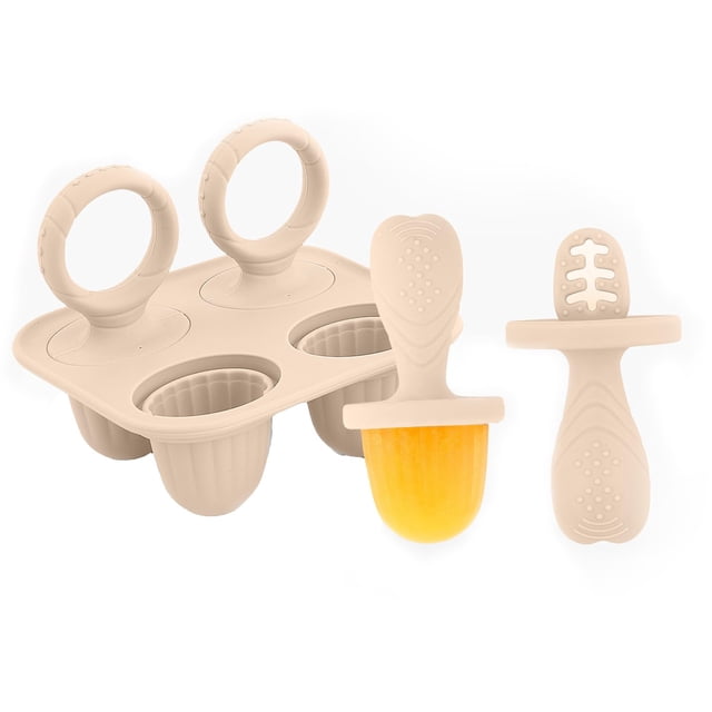 Moldes de silicona para helados ILEYLUY Mini para leche materna con palitos, color beige