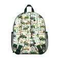 thumbnail image 3 of Green Tractors Pattern Backpack Backpack for School,Schoolbag with Adjustable Shoulder Straps & Padded Back,13.8"x11.4"x6", 3 of 6