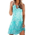 thumbnail image 2 of POTETI Summer Dresses for Women Casual Sleeveless Womens Mini Dresses Tank Crew Neck Boho Mini Beach Sundresses, 2 of 5