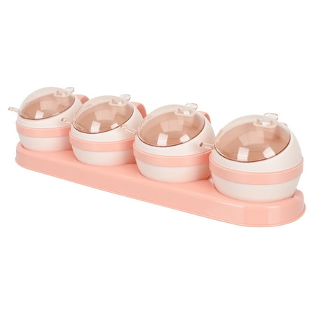 FRCOLOR  Spice Jar Condiment Jars Rack Organizer Quantitative Seasoning Pink