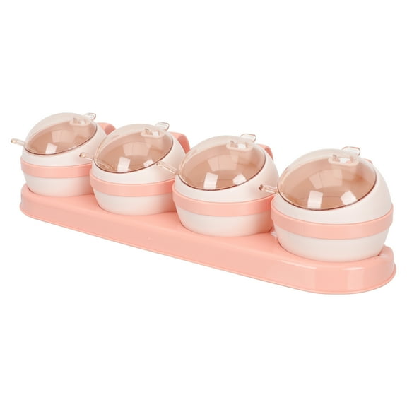 FRCOLOR  Spice Jar Condiment Jars Rack Organizer Quantitative Seasoning Pink