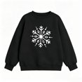 thumbnail image 6 of Girls Snowflake Print Crewneck Sweatshirt, Soft Long Sleeve Pullover Top for Kids, Casual Winter Fleece Lined Sweater Shirt for School Daily Wear, 6 of 6
