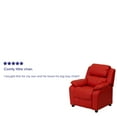 thumbnail image 4 of Emma + Oliver Deluxe Padded Red Vinyl Kids Recliner with Storage Arms, 4 of 13