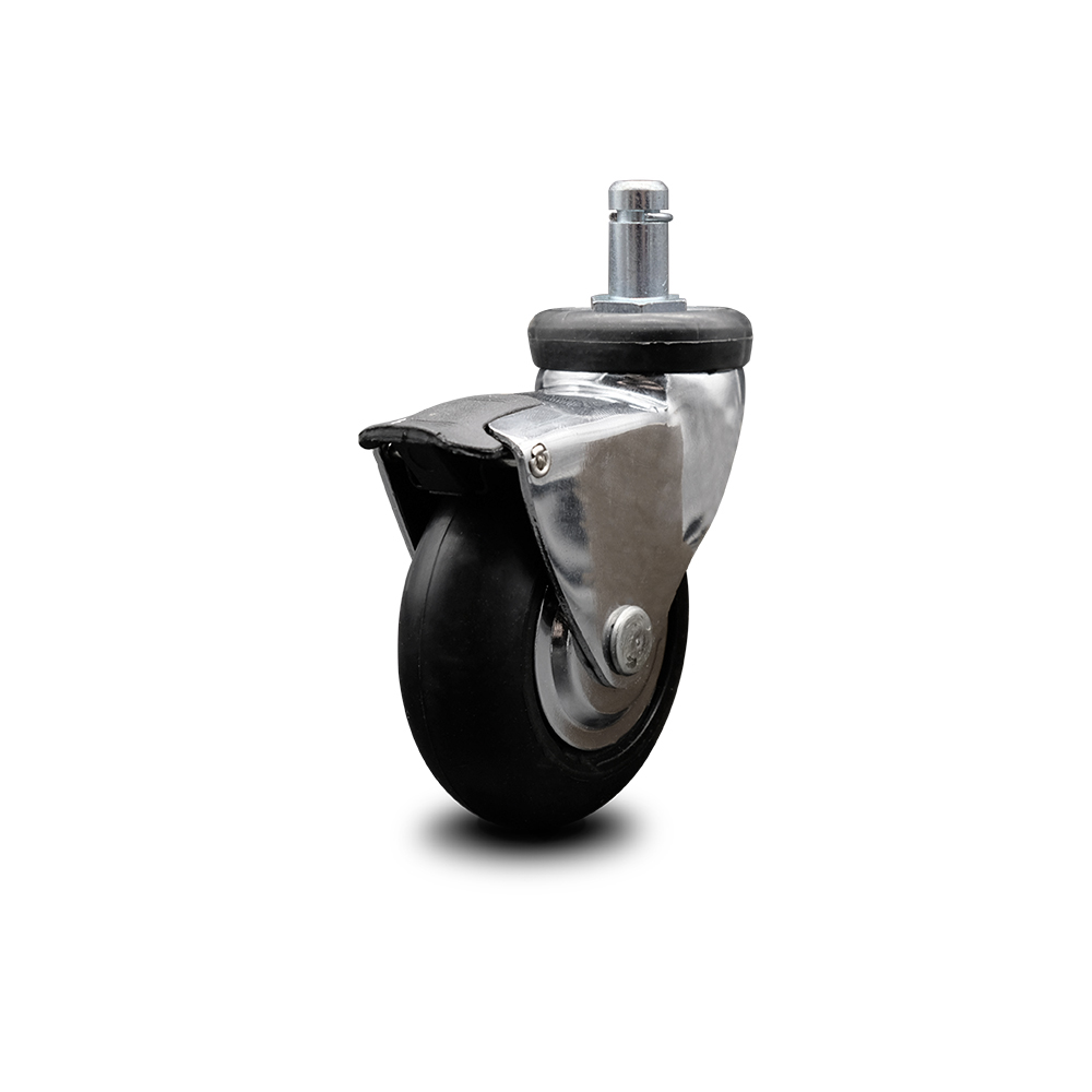 Service Caster Bright Chrome Hooded 3 Inch Swivel Neoprene Rubber