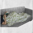 thumbnail image 5 of Flower Soft Flannel Fleece Throw Blanket, Paisley Leaf Antique Stem Swirl Traditional Damask Fashion Stylize Flora, Cozy Plush for Indoor and Outdoor Use, 50" x 70", Green Black White, by Ambesonne, 5 of 5