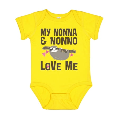 

Inktastic Nonno and Nonna Love Me Sloth Gift Baby Girl Bodysuit