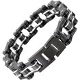 thumbnail image 1 of Silking Jewelry 重金属不锈钢男士摩托车自行车链手链黑色手镯 16 毫米 8.6 英寸, 不锈钢, 1 of 6