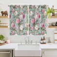 thumbnail image 2 of Vintage Spring Floral Kitchen Curtains Window Panels, Botanical Summer Pink Green Insulated Window Treatment Curtain, Grommet Curtains for Bedroom/Living Room/Bathroom, 2 Piece 52"Wx63"L, 2 of 8