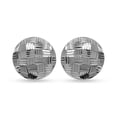thumbnail image 3 of LeCalla 925 Sterling Silver Light-Weight Half-Round Diamond-Cut Omega Back Earrings for Women and Teen 12MM, 3 of 7