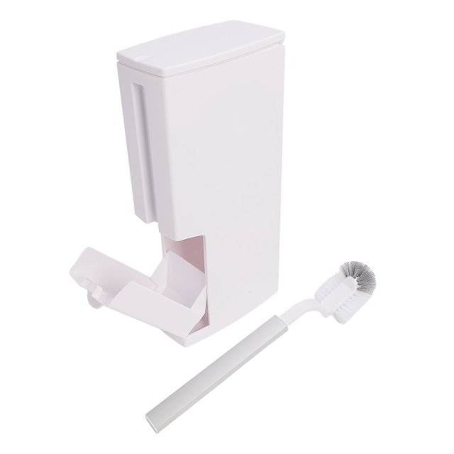 Bote De Basura De Tres En Con Cepillo, Cubo Interior Extraíble, Cepillo De Inodoro Oculto De Capacidad De 1,3 Galones Para Espacios Pequeños De Plástico