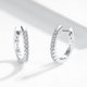 thumbnail image 4 of Oro blanco 925 Plata 0.05 Tcw (color alto, claridad I1-i2) Pendientes de aro de diamantes para mujer, regalo para ella. Feliz Sencillez, 4 of 5