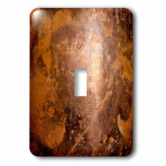 3dRose, Image of a sunlit copper metal surface. Decorative texture backdrop, single toggle switch