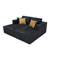 thumbnail image 3 of JERFIT 2-Seater Corduroy Loveseat Sofa Couch, No Assembly Required Compressed Upholstered Chaise, Black, 3 of 7