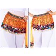 thumbnail image 3 of Sequined Chiffon Tassel Scarf Belly Dance Hip Scarf Waist Chain Skirt Hip Scarf Latin Skirt,orange, 3 of 3
