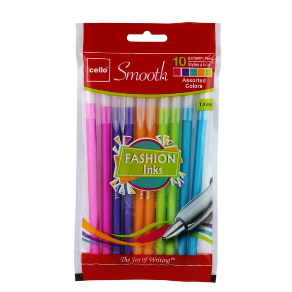 Cello Smooth Stick Pen, Fashion Colors (6 Packs)