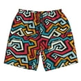 thumbnail image 3 of Uemuo Geometry Pattern Men's Swim Trunks Hawaiian Beach Bathing Suit Swimsuits Beach Quick-Dry Shorts with Pockets-X-Large, 3 of 9