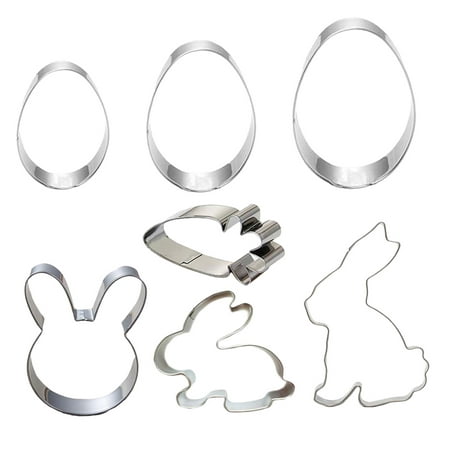

7pcs Stainless Steel Easter Themed Biscuit Moulds Baking Tools Cookie Moulds