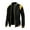 Yellow, variant on Hontri Men's Fleece Jackets & Coats Men's Autumn&Winter Solid Color Long Sleeved Stand-Up Collar Leather Jacket Black L