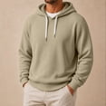 thumbnail image 6 of Atkumj Waffle Hoodies for Men Trendy Adjustable Drawstring Hooded Sweatshirt Casual Solid Color Long Sleeve Pullover Hoodie, 6 of 10