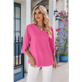thumbnail image 4 of Blusas Elegantes e Informales para Mujer, de 1/2, para Trabajo, Oficina, de , con Cuello en V, Color Rosa y Rojo, Talla XXL, 4 of 9