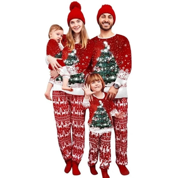 Conjunto de pijamas a juego para la familia de Navidad, lindos ciervos, para adultos, niños, bebés, trajes a juego para la familia, pijamas familiares de Navidad para adultos y niños