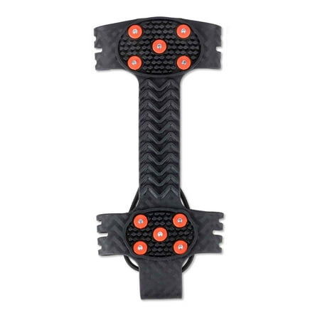 Ergodyne TREX 6310 Adjustable Traction Cleat Grips Ice and Snow, One-Piece Easily Attaches Over Shoe/Boot with Carbon Steel Spikes to Provide Anti-Slip Solution,