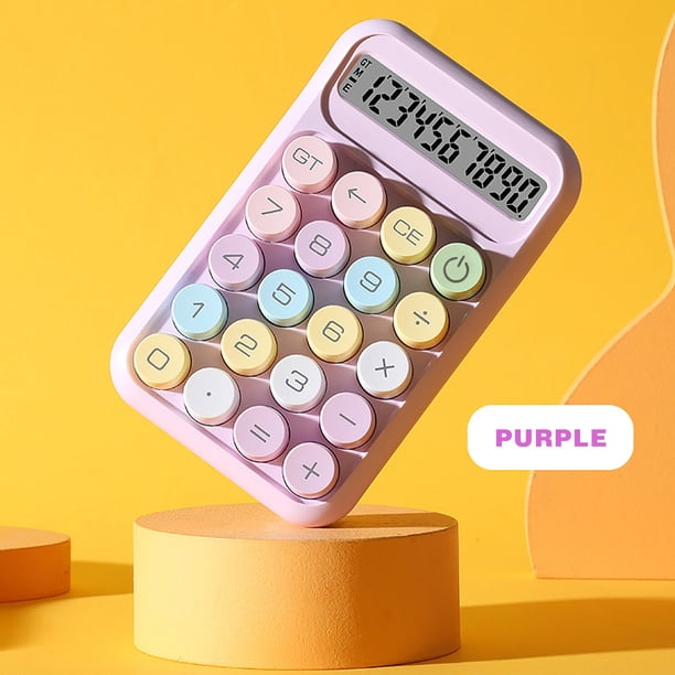 Calculadora LCD portátil de 10 dígitos con pantalla grande, forma compacta de caramelo, botones sensibles para oficina, escuela, tareas y compras.