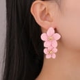 thumbnail image 3 of Joernso 1 Pair Drop Earrings Double Layer Plumeria Flower Shape Dangling Earrings Women Stud Earring Jewelry Accessories, 3 of 8