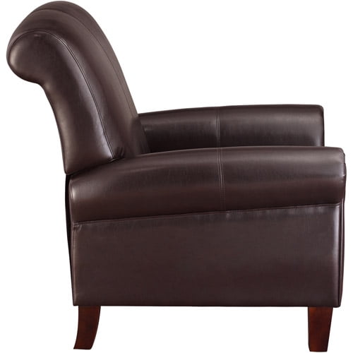 Elegant Faux Leather Club Chair In Brown Livingroom Decor New eBay