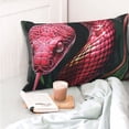 thumbnail image 4 of KLL Red Viper Jungle Intensity Pillow Covers Envelope Closure,Super Soft and Cozy Fuzzy Fleece Pillow Case Cover 14"x20", 4 of 5