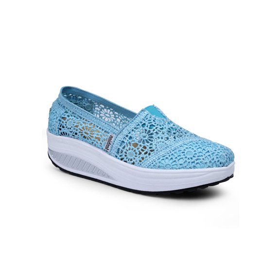 Tanleewa Women Casual Shoes Lace Lightweight Breathable Slip-on Shoes Summer Sneakers Shoe Size 5