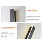 LITOM Outdoor Modern Wall Light, LED Wall Sconce Fixture, Rectangular Black Shell Wall lamp, Elegant Frosted, IP65, Anti Rust, for Porch, Background Wall, 1 Pack