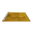 thumbnail image 2 of Ahgly Company Machine Washable Indoor Square Oriental Yellow Industrial Area Rugs, 3' Square, 2 of 4