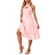 thumbnail image 1 of Vestido de tirantes con fruncido INSPIRE CHIC para mujeres, vestido de cóctel de ajuste delgado y con capas en color rosa, 1 of 5